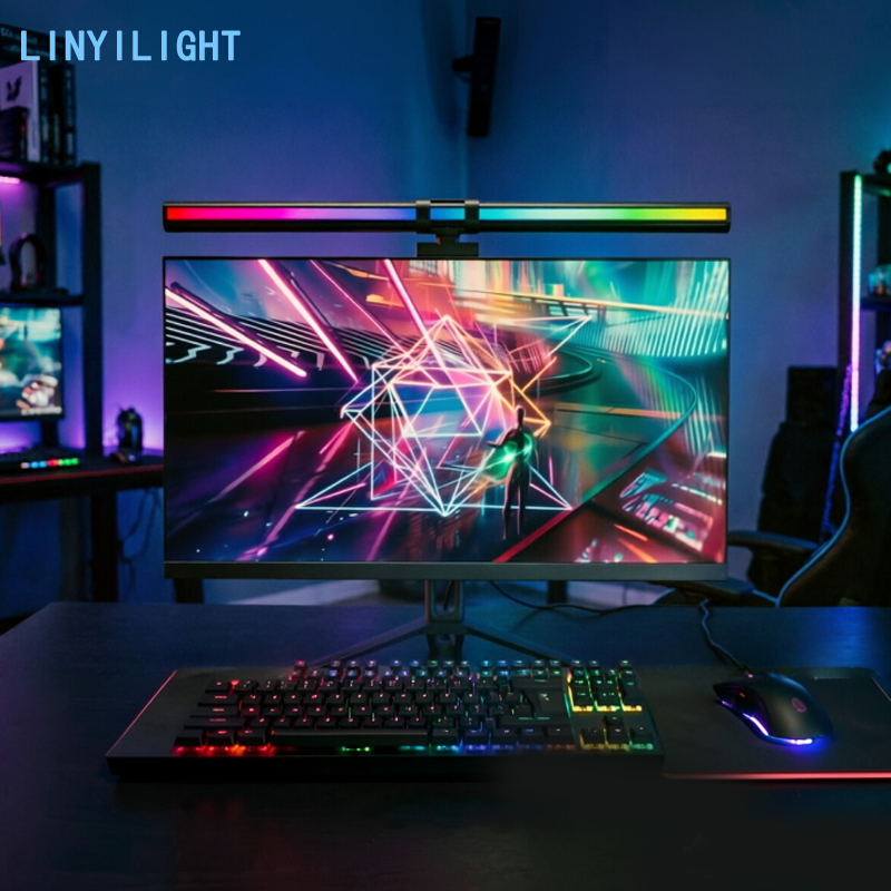 Home Office Work Table - Lampu LED RGB 60/80Cm Lampu Monitor