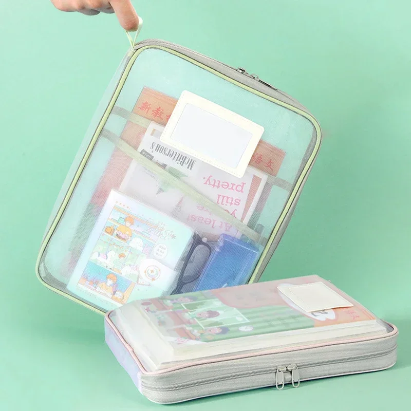 Document Scanner Portable - Tas Dokumen Jaring Transparan A4 dengan