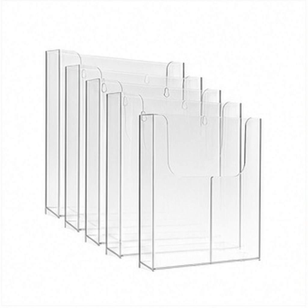 Document Holder Stand - 4 Buah Rak Brosur Dinding Akrilik,