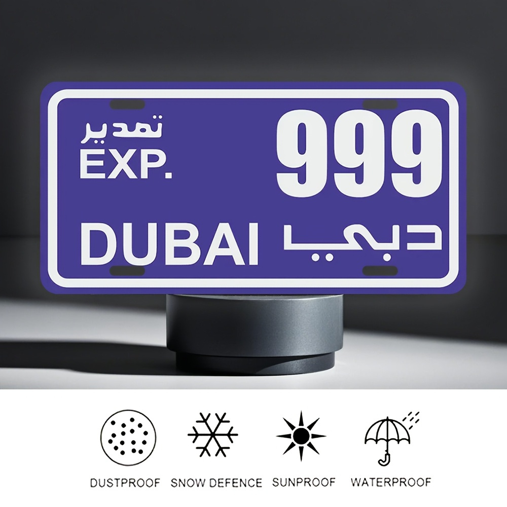 Home Office Dubai - Hiasan Dinding Logam Berbentuk Plat Nomor