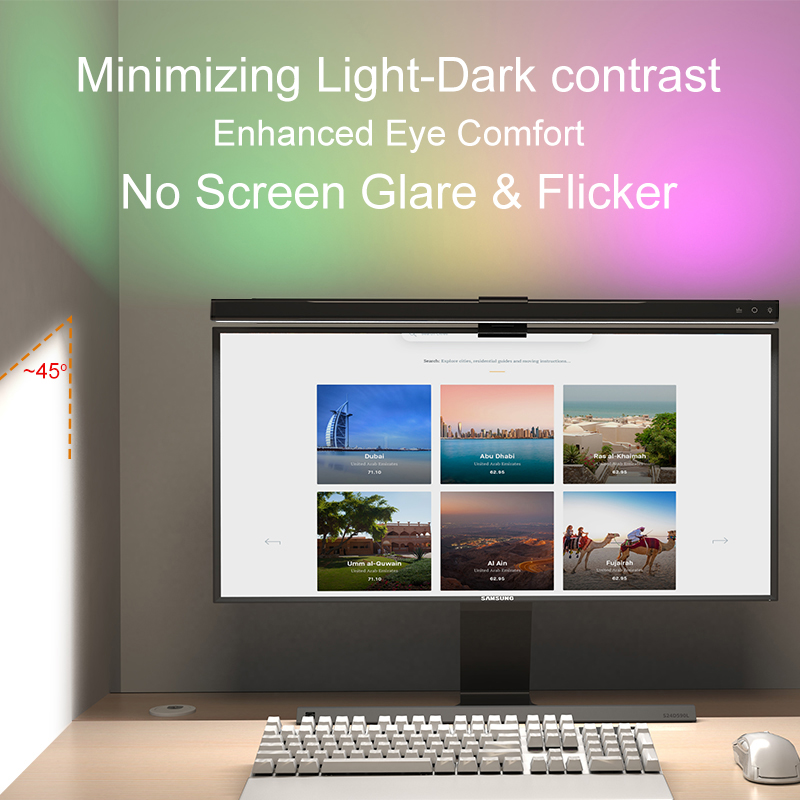 Lampu LED RGB 60/80Cm Lampu Mo - Home Office Work Table ulasan dan harga