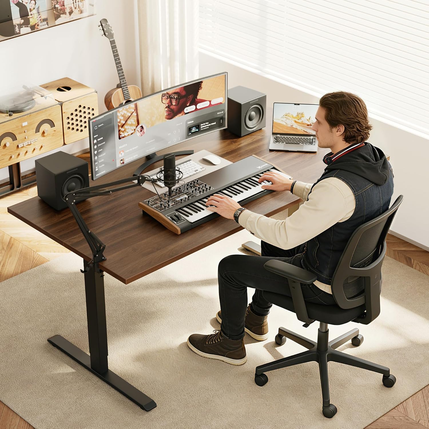 Meja Berdiri Elektrik, Meja ya - Home Office Work Table ulasan dan harga