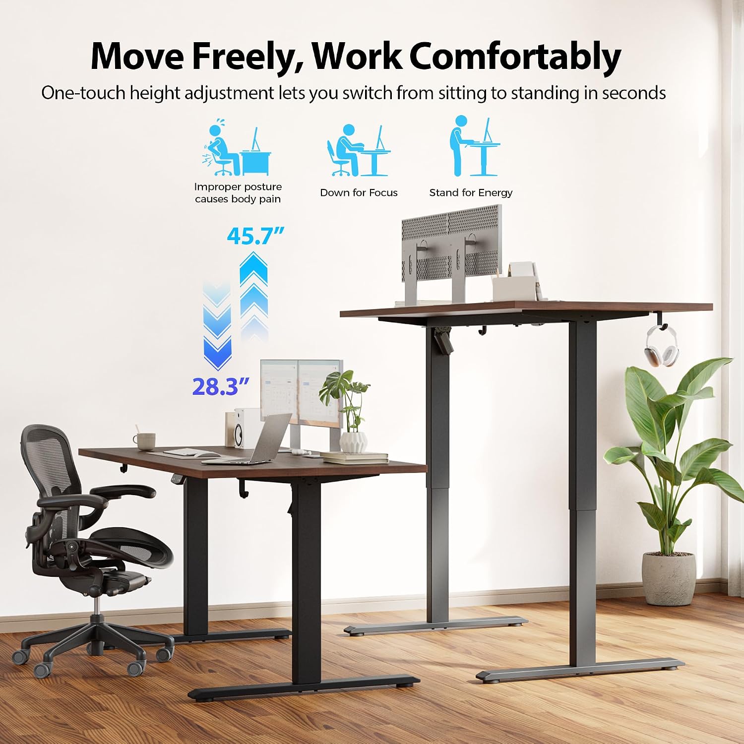 Meja Berdiri Elektrik, Meja ya - Home Office Work Table ulasan dan harga