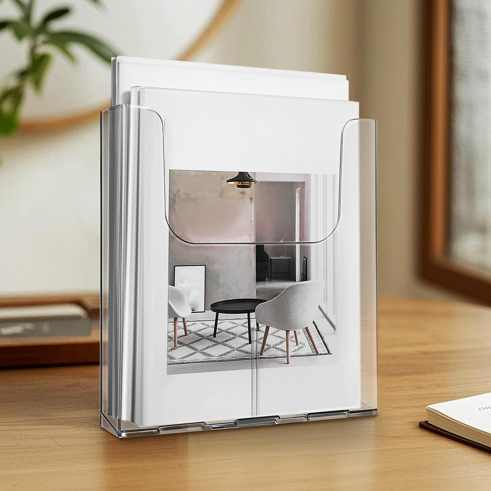 4 Buah Rak Dinding Akrilik unt - Document Holder Stand ulasan dan harga