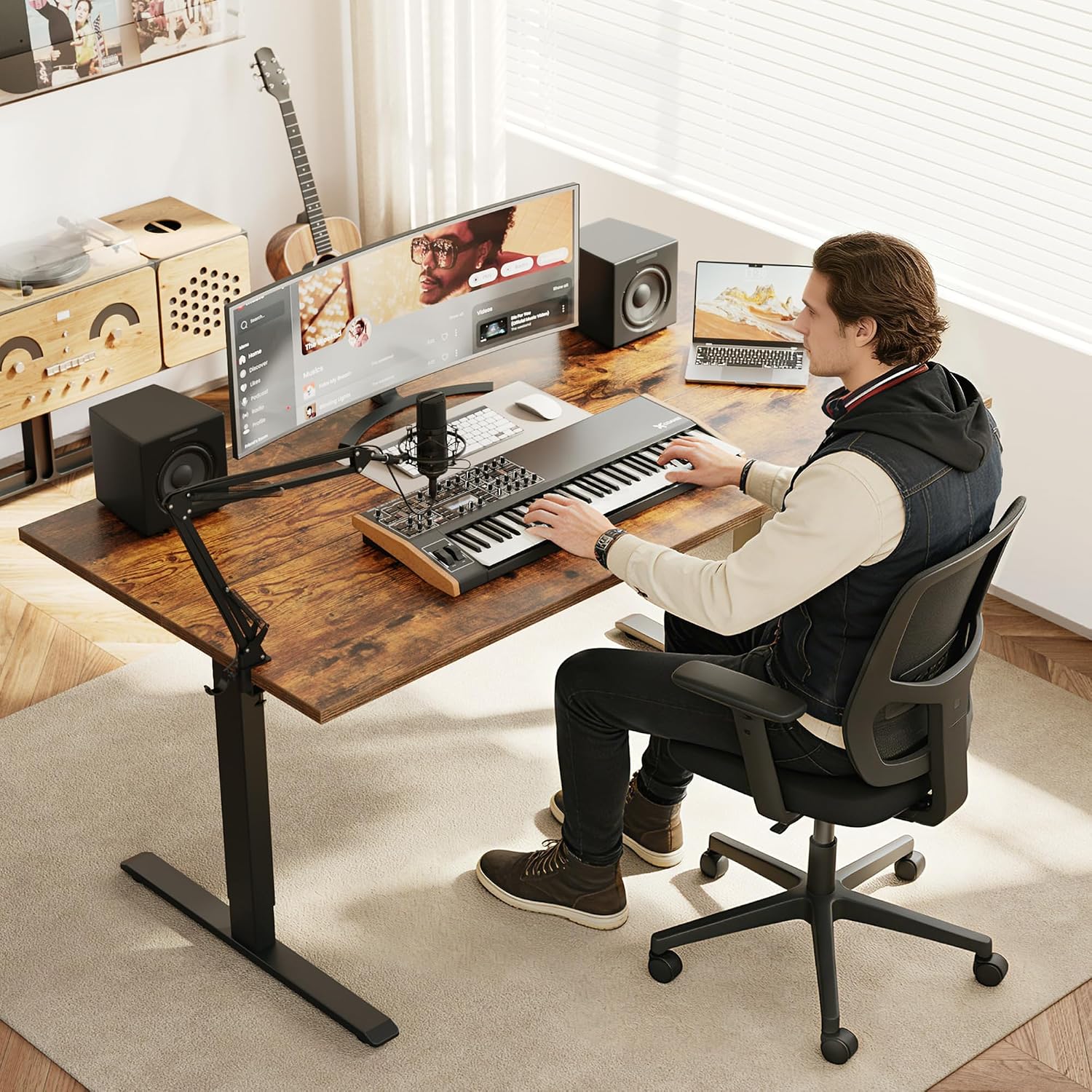 Meja Berdiri Elektrik, Meja ya - Home Office Work Table ulasan dan harga