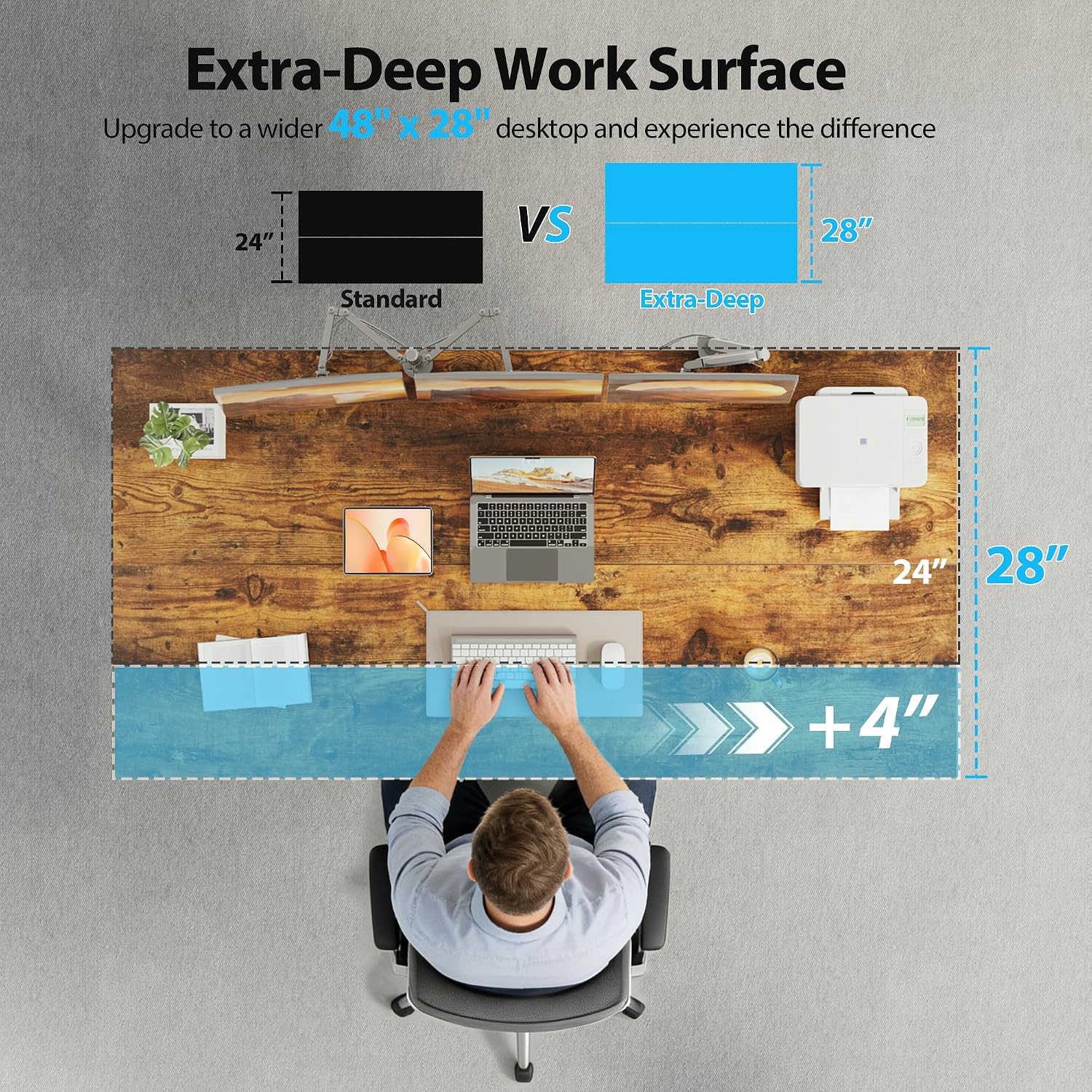 Meja Berdiri Elektrik, Meja ya - Home Office Work Table ulasan dan harga