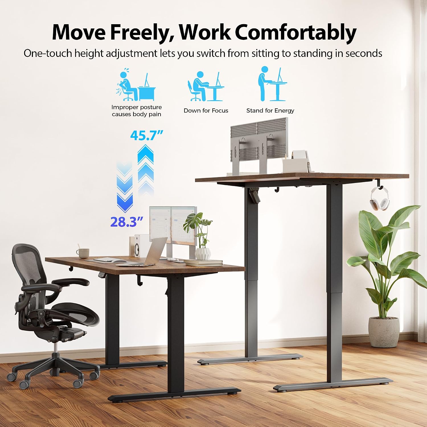 Meja Berdiri Elektrik, Meja ya - Home Office Work Table ulasan dan harga