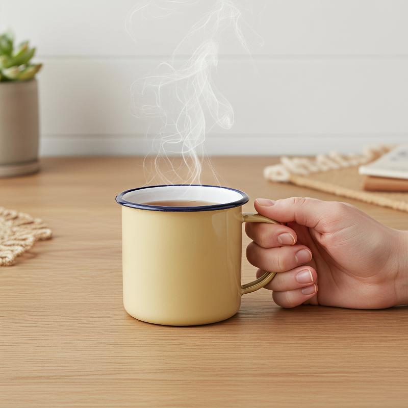 Mug Minum Enamel Tahan Lama de - Home Office Logo ulasan dan harga
