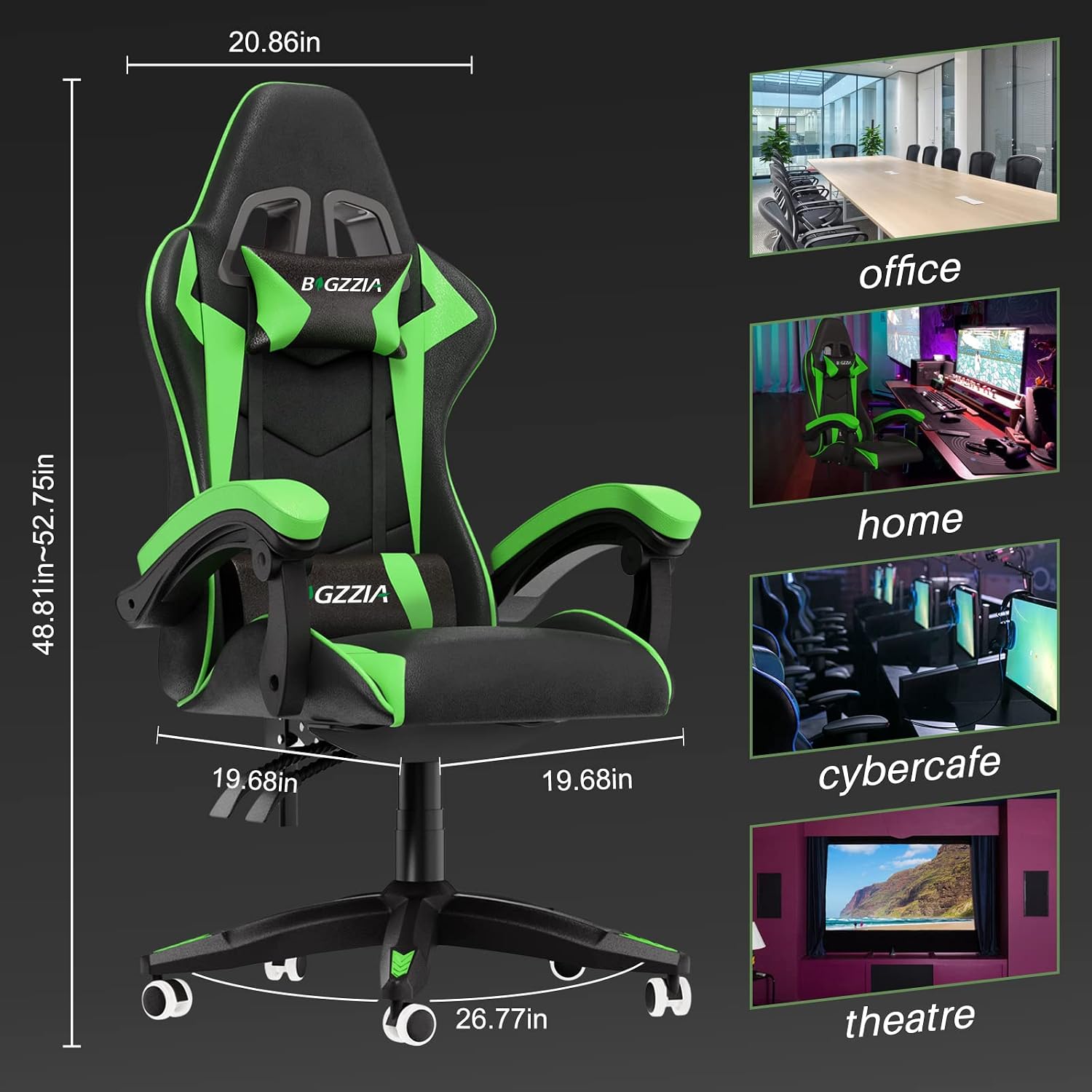 Kursi Gaming Ergonomis Kulit P - Ergonomic Office Chair ulasan dan harga