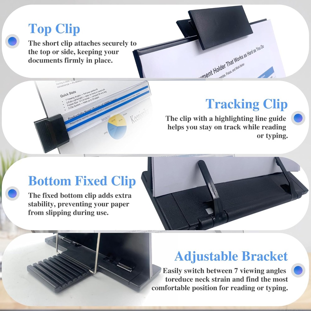 Penyangga Dokumen Meja 7 Posis - Document Holder Stand ulasan dan harga